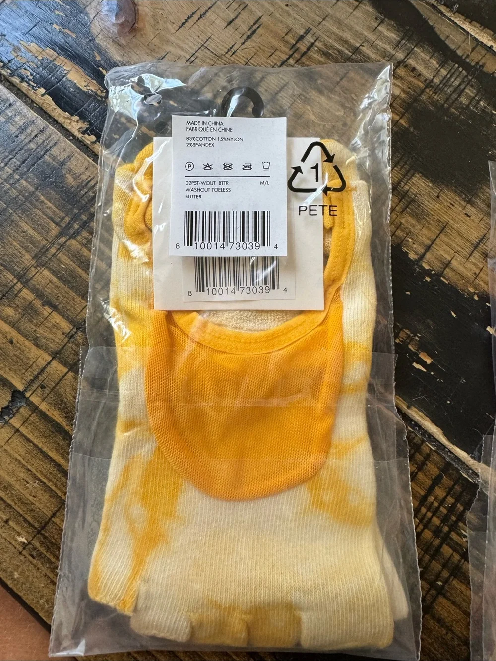 Pointe Studio Women's Grip Toe Socks - Yellow Tie-Dye & Rust